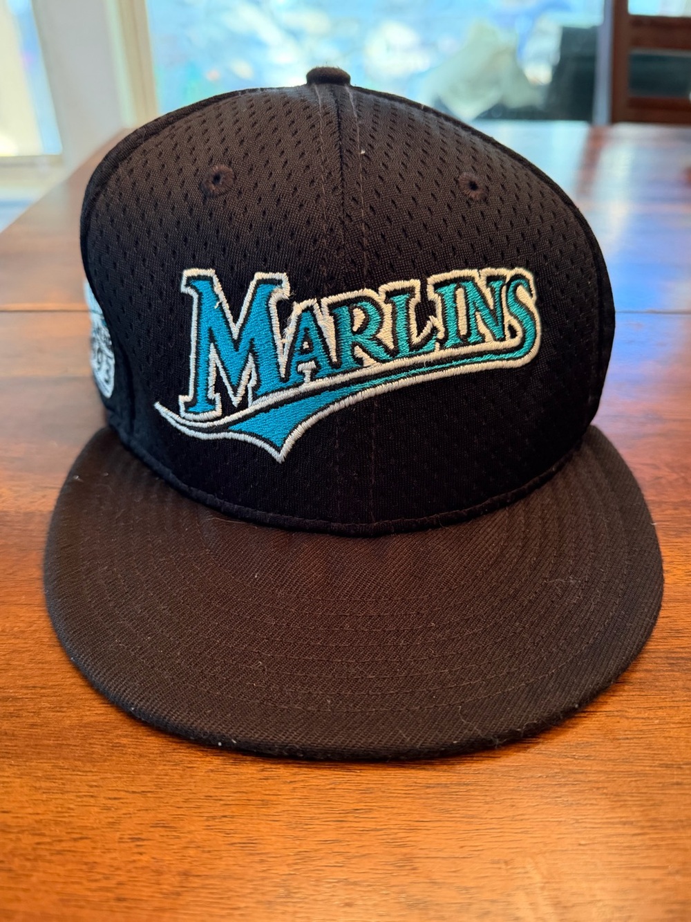 Marlins Embroidered Logo Black Baseball Cap
